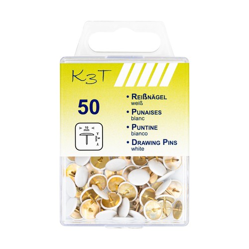 50x reißnägel weiß - reißnägel,